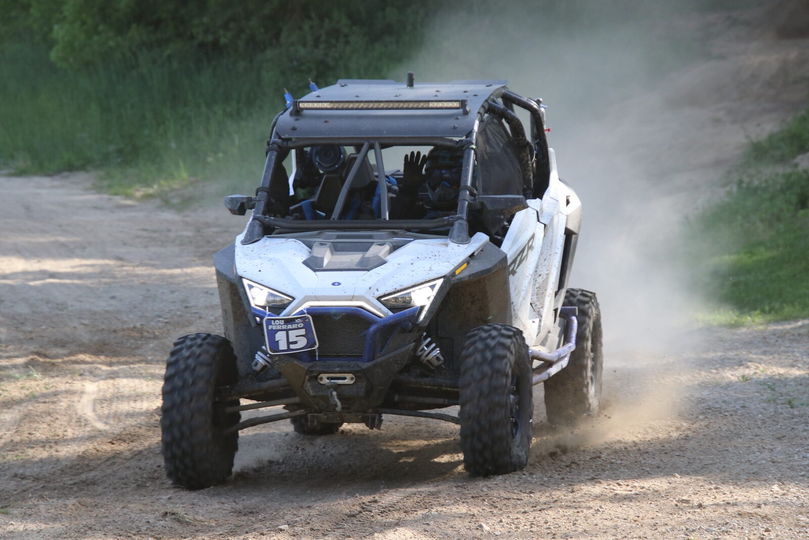 Lou's Pro XP #15 coming through a dust cloud